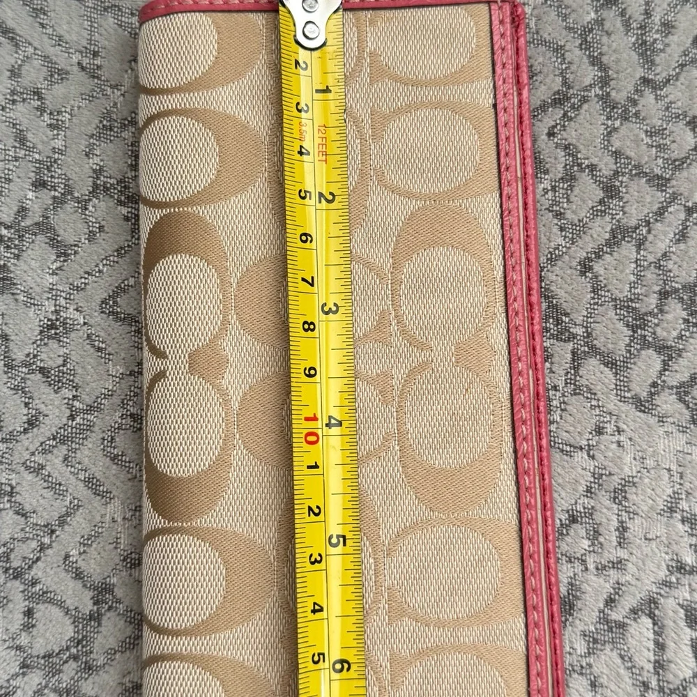 Vintage Coach Bi-fold Wallet/Checkbook Trimmed Pink Leather